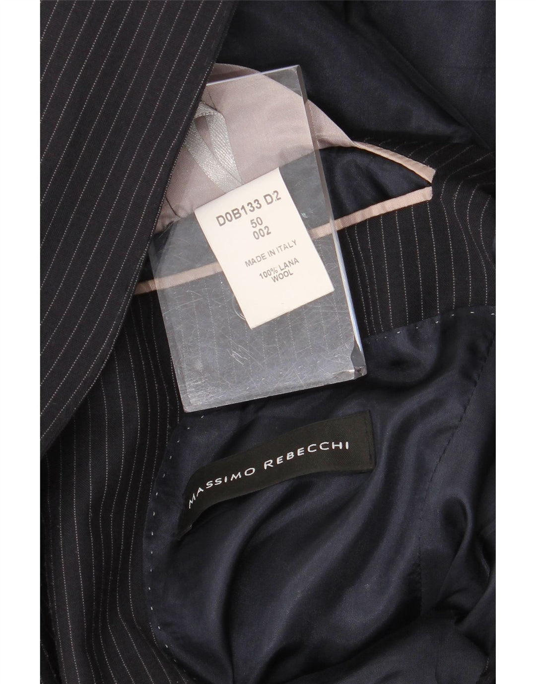 Massimo Rebecchi Chaqueta tipo blazer de 2 botones para hombre UK 38 Mediano Azul marino a rayas