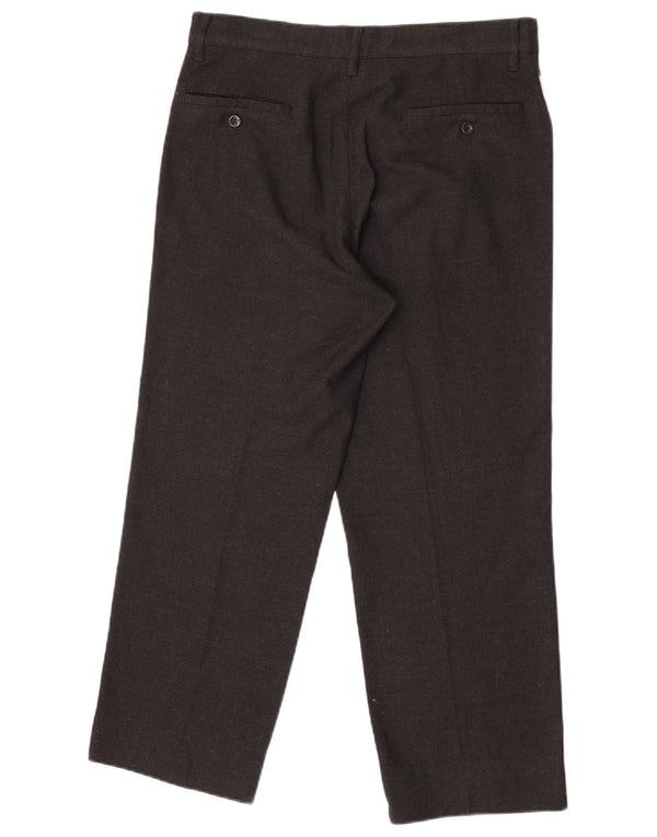 Armani Pantalones casuales rectos para hombre IT 48 Medium W32 L27 Poliéster negro
