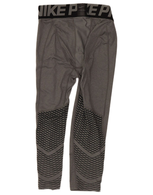 Leggings capri con estampado gráfico para hombre Nike Poliéster con bloques de color gris pequeño