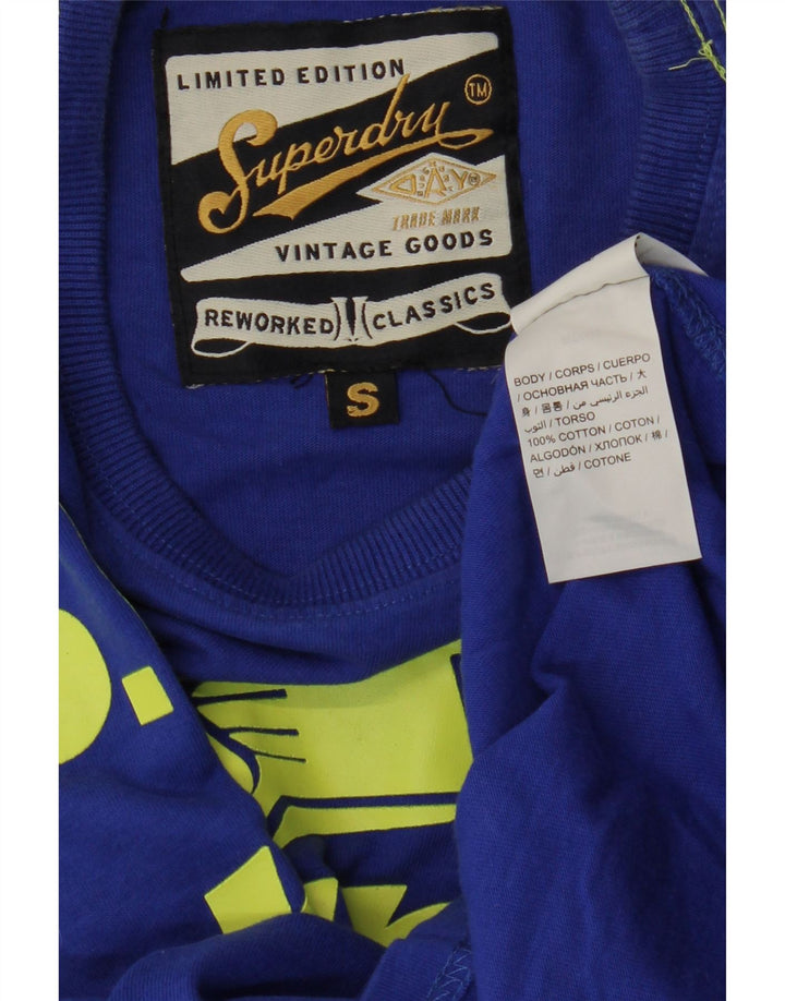 Superdry Camiseta con gráfico gráfico para hombre, talla pequeña, algodón azul