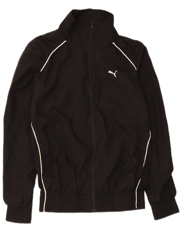 Puma Mujer Chándal Top Chaqueta UK 10 Pequeño Poliéster Negro