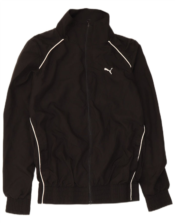 Puma Mujer Chándal Top Chaqueta UK 10 Pequeño Poliéster Negro