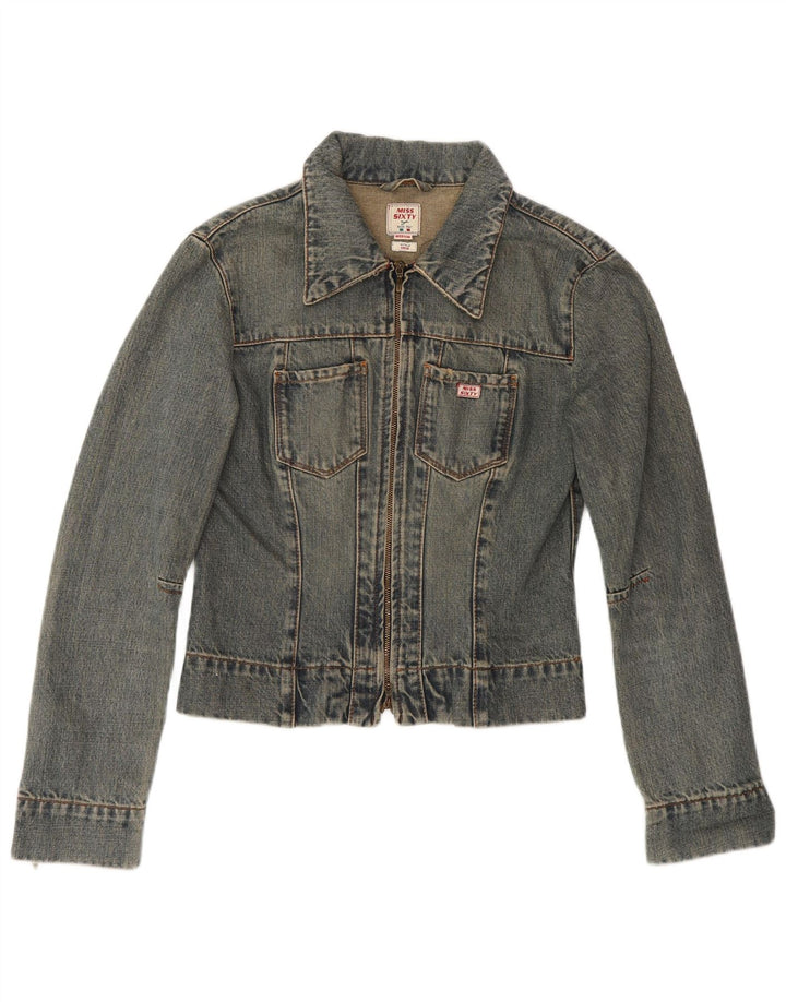 Miss Sixty Chaqueta Vaquera Corta para Mujer UK 40 Algodón Azul Medio