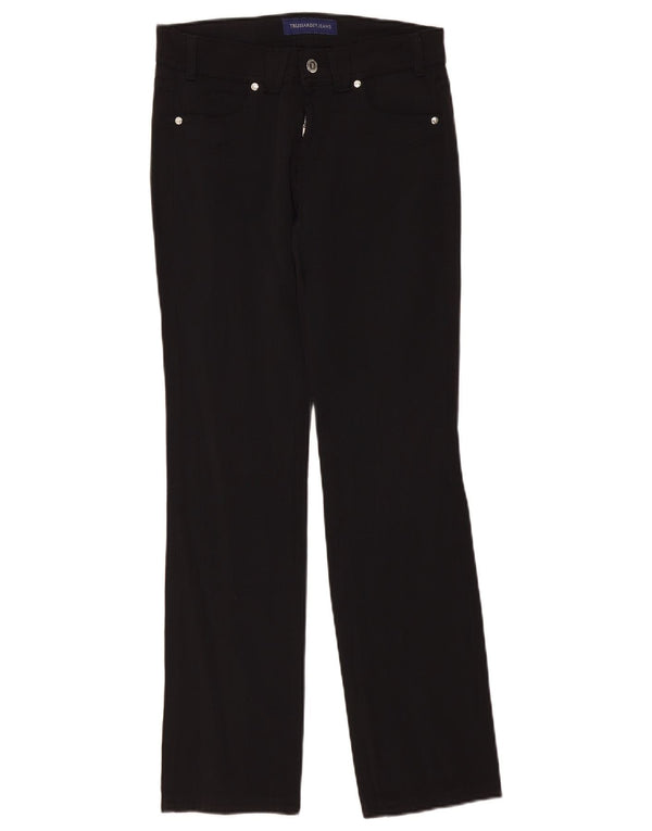Pantalón Casual Mujer Trussardi Recto W26 L30 Negro Algodón