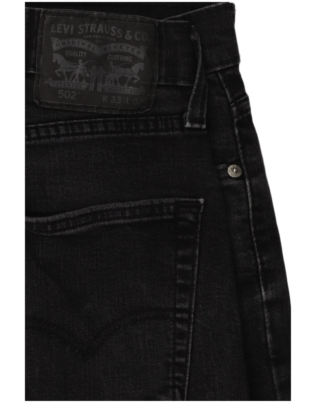 Levi's Vaqueros rectos de corte regular 502 para hombre W33 L32 Negro