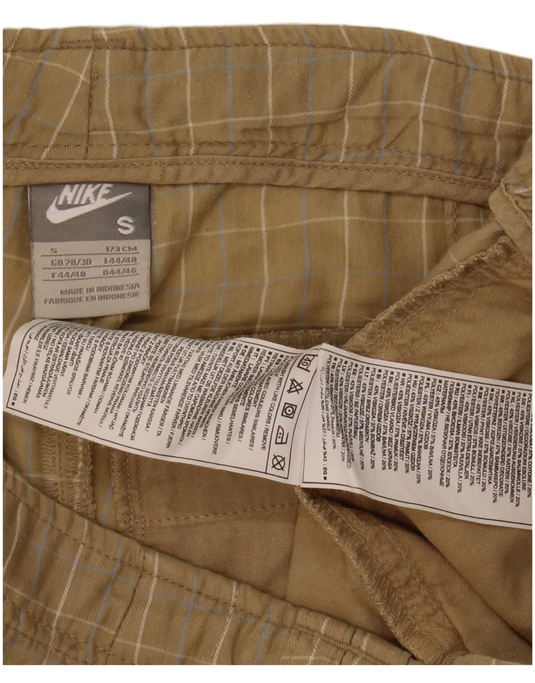 Nike - Pantalones cortos chinos de ajuste regular para hombre, talla pequeña W30 Beige Check