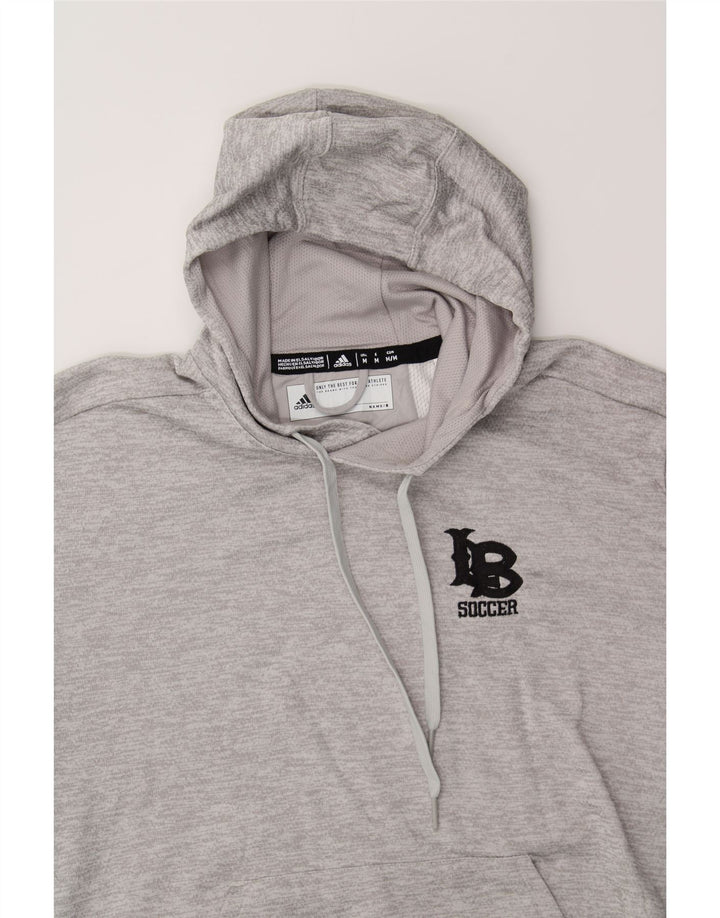 ADIDAS Mens Hoodie Jumper Medium Grey Polyester Vintage Adidas and Second-Hand Adidas from Messina Hembry 