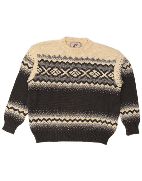 Silvy Jersey de cuello redondo para hombre IT 48 Medium Multicolor Fair Isle