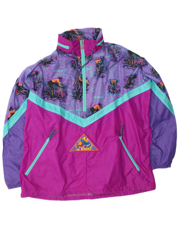 J JEANTEX Chaqueta impermeable con capucha para hombre UK 44/46 2XL Púrpura Colorblock