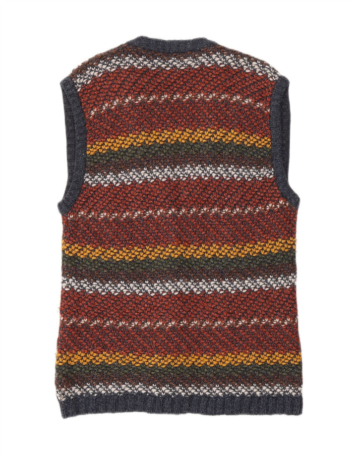 Vintage mujer Cardigan suéter Reino Unido 14 medio multicolor rayas