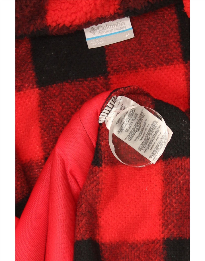 Columbia Chaqueta polar para mujer UK 44 Poliéster a cuadros rojo mediano