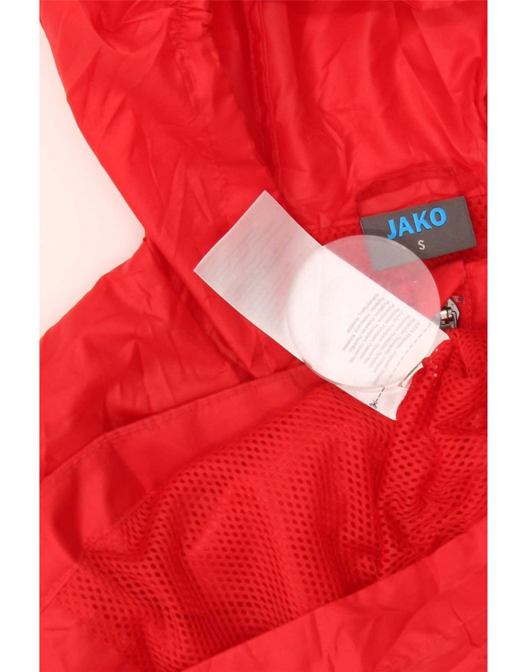 Jako - Chaqueta impermeable con capucha para hombre, talla S, poliéster rojo