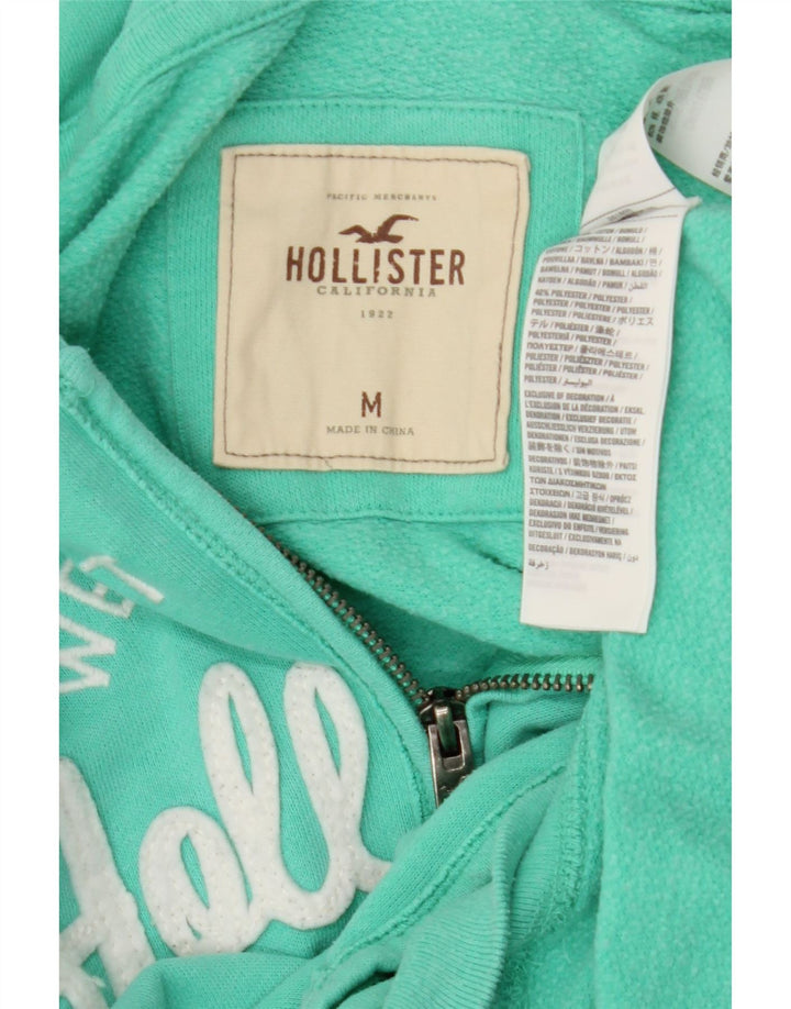 HOLLISTER Suéter con capucha y cremallera gráfica para mujer Reino Unido 14 Algodón turquesa mediano