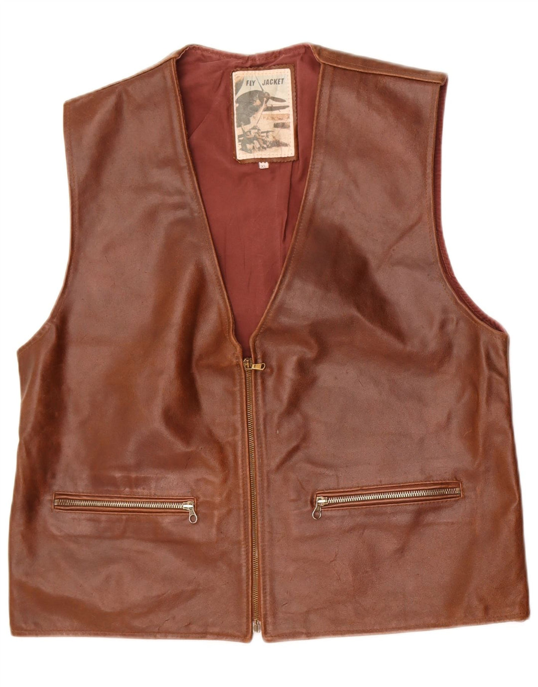 Chaleco de cuero Fly para mujer ES 40 XL Cuero marrón
