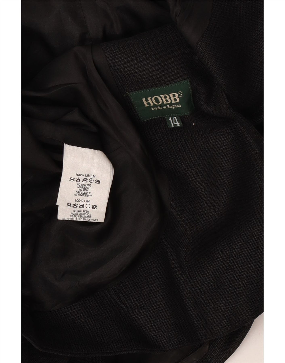 Hobbs Chaqueta tipo blazer corta con 3 botones para mujer Reino Unido 40 Mediano Lino negro