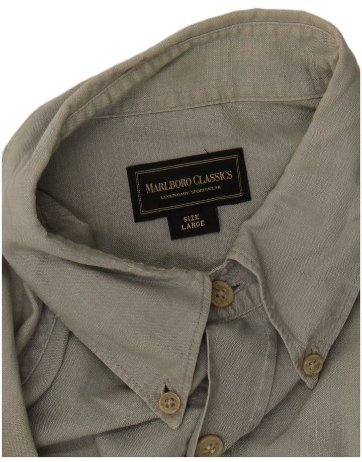 MARLBORO CLASSICS Camisa para hombre Grande Gris