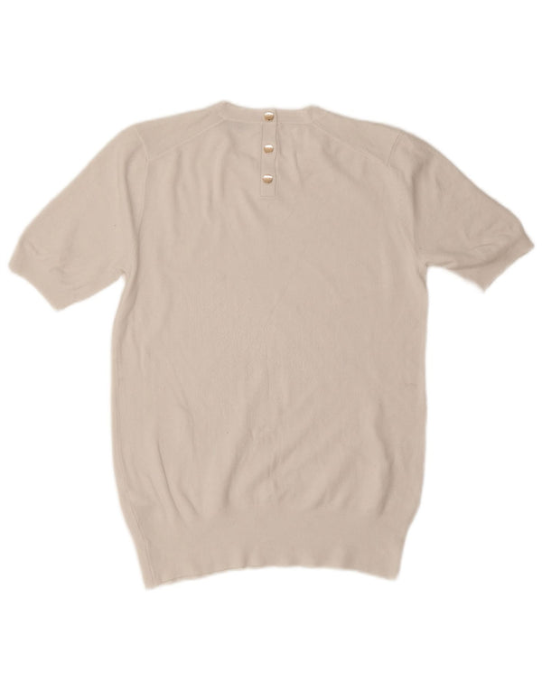 Zara Blusa para mujer Top UK 44 Large Viscosa blanca