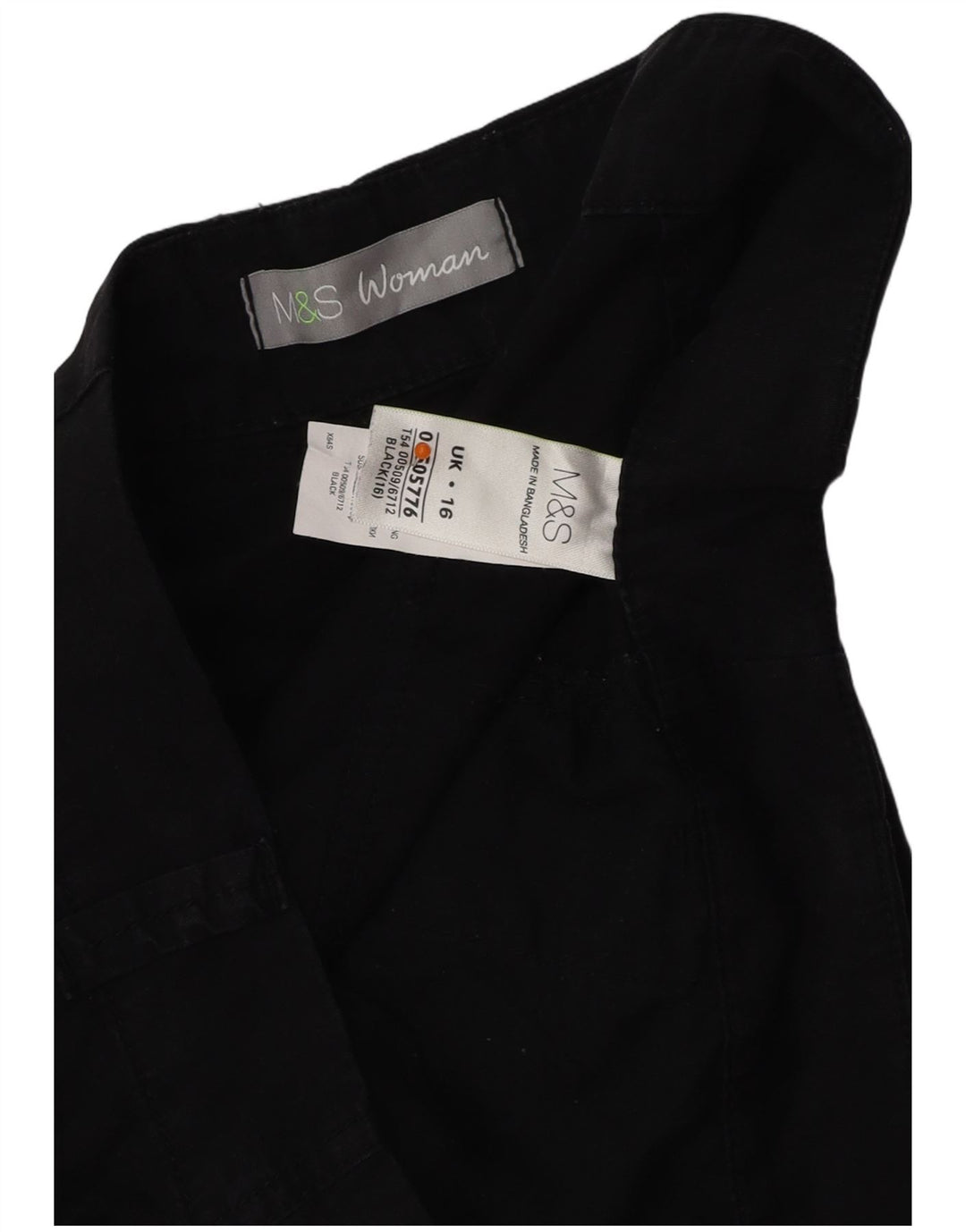 MARKS & SPENCER Pantalones chinos ajustados para mujer UK 40 Large W38 L29 Negro