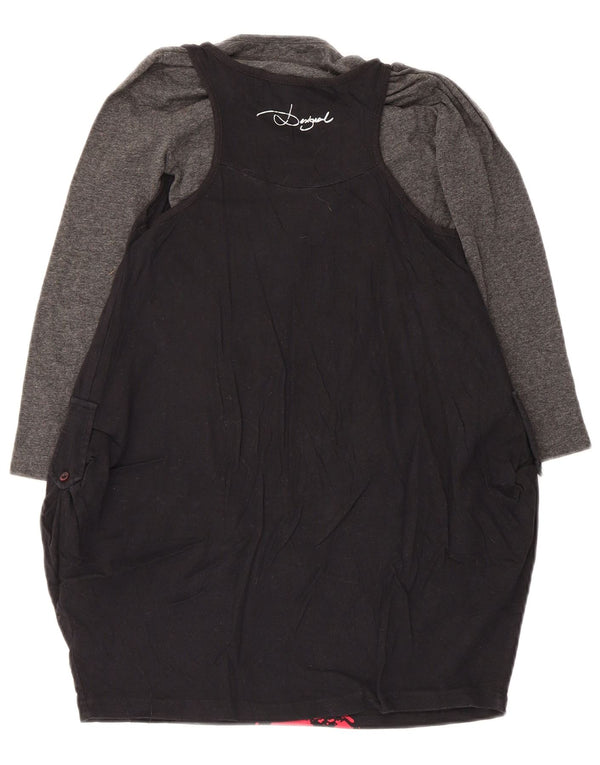Desigual Vestido Niña Manga Larga Gráfico Bubble 7-8 Años Negro Corazón