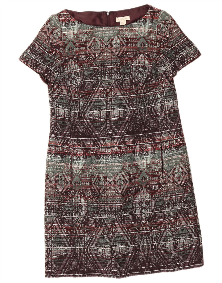 Monsoon Vestido recto para mujer UK 40 Mediano Algodón geométrico multicolor