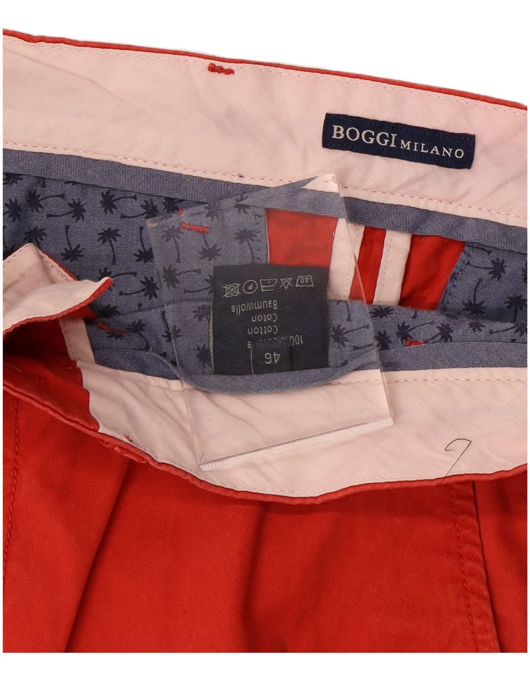 BOGGI Pantalones cortos chinos Milano para hombre IT 46 Small W34 Algodón rojo