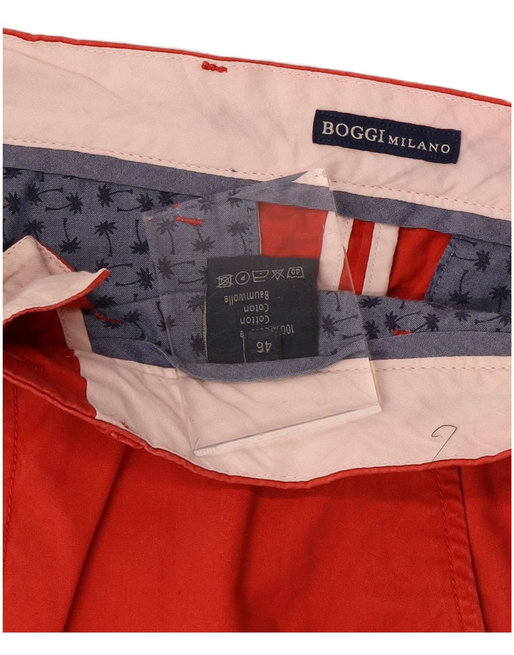 BOGGI Pantalones cortos chinos Milano para hombre IT 46 Small W34 Algodón rojo
