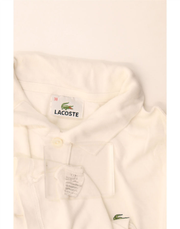 Polo Lacoste para mujer talla 38 mediano algodón blanquecino