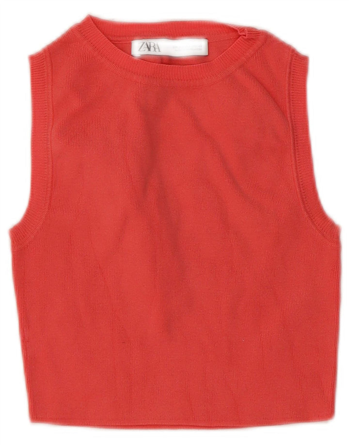 Zara Mujer Crop Vest Tank Top UK 8 Small Rosa