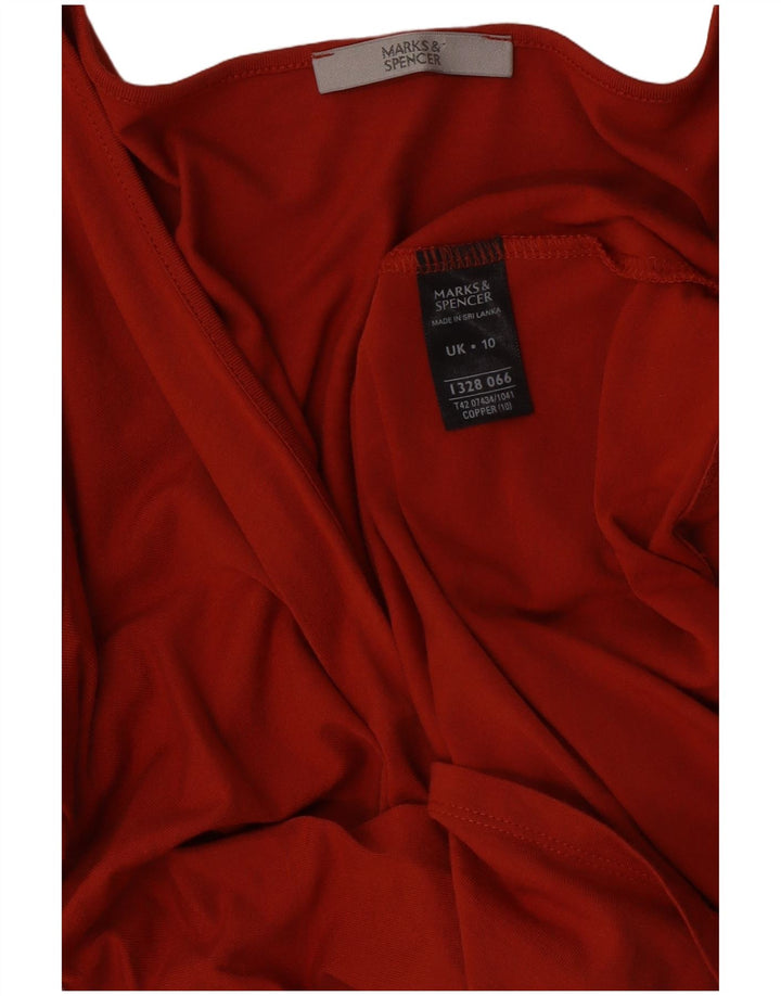 Marks & Spencer Vestido acampanado de manga 3/4 para mujer UK 40 Pequeño Poliéster rojo