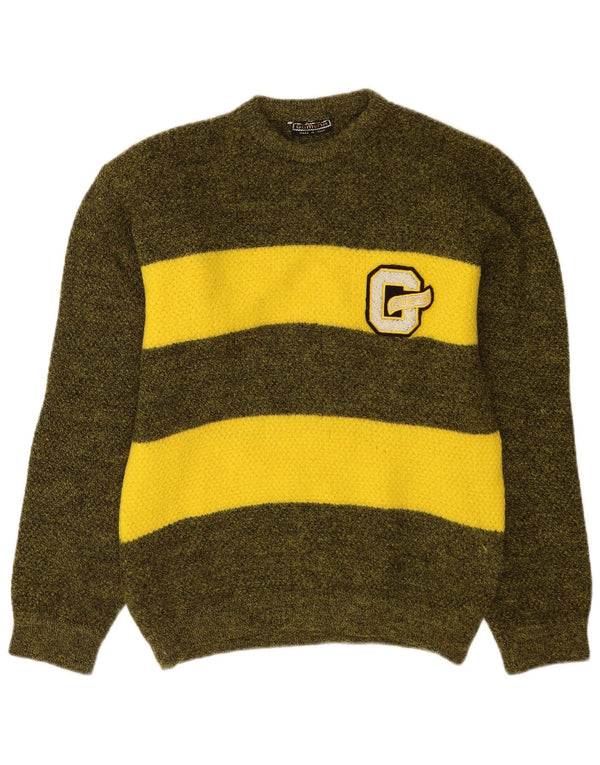 Gomena Hombre Jersey Gráfico Con Cuello Redondo Color Block Verde Medio