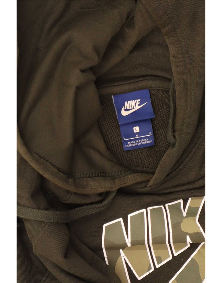 Nike Jersey con capucha gráfica para hombre, talla grande, color caqui