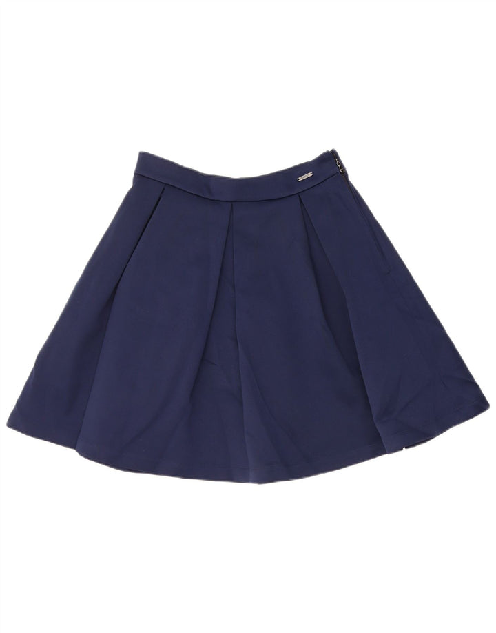 GUESS Falda acampanada para mujer W28 Poliéster azul marino medio