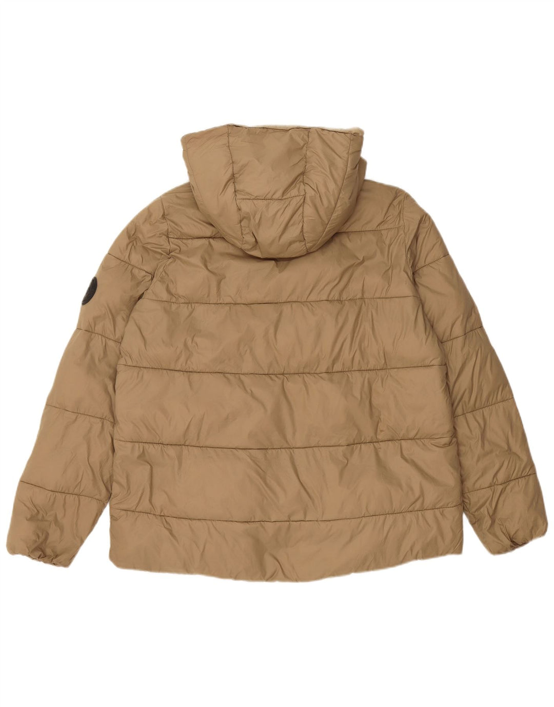 Zara Mens Chaqueta Acolchada Con Capucha UK 36 Small Beige