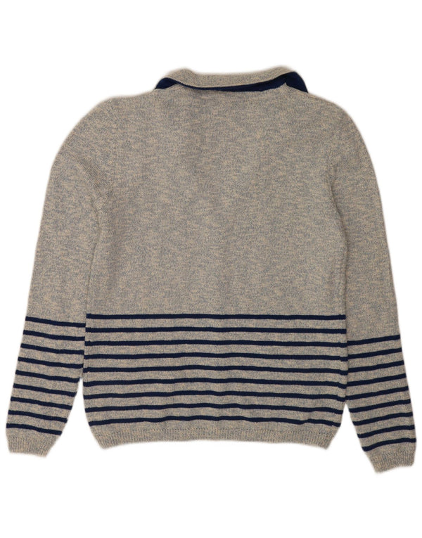 Primo Emporio Cárdigan para mujer UK 12 Algodón a rayas azul medio