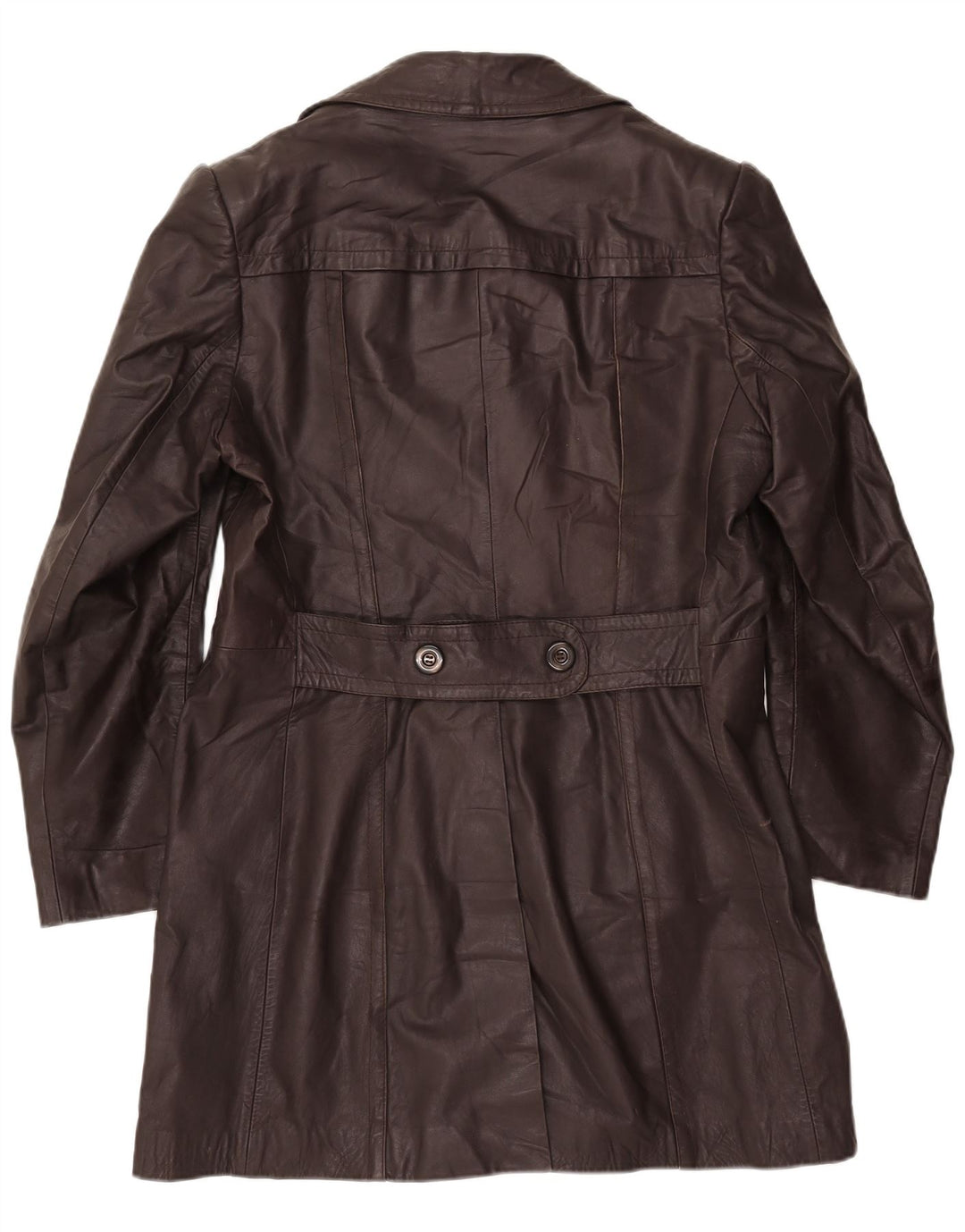 Vintage hombres cuero abrigo Reino Unido 44 2XL negro