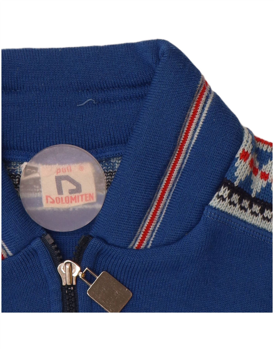 Dolomiten Cárdigan De Hombre IT 50 Lana Geométrica Azul Medio