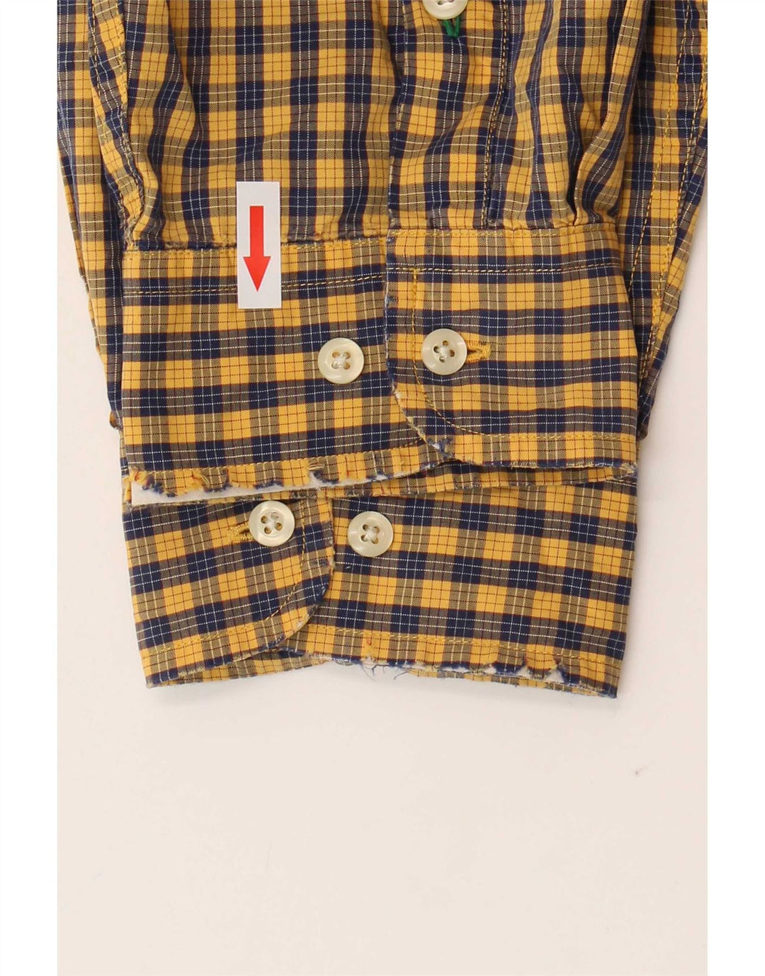 Camisa Tommy Hilfiger Hombre XL Algodón Vichy Amarillo