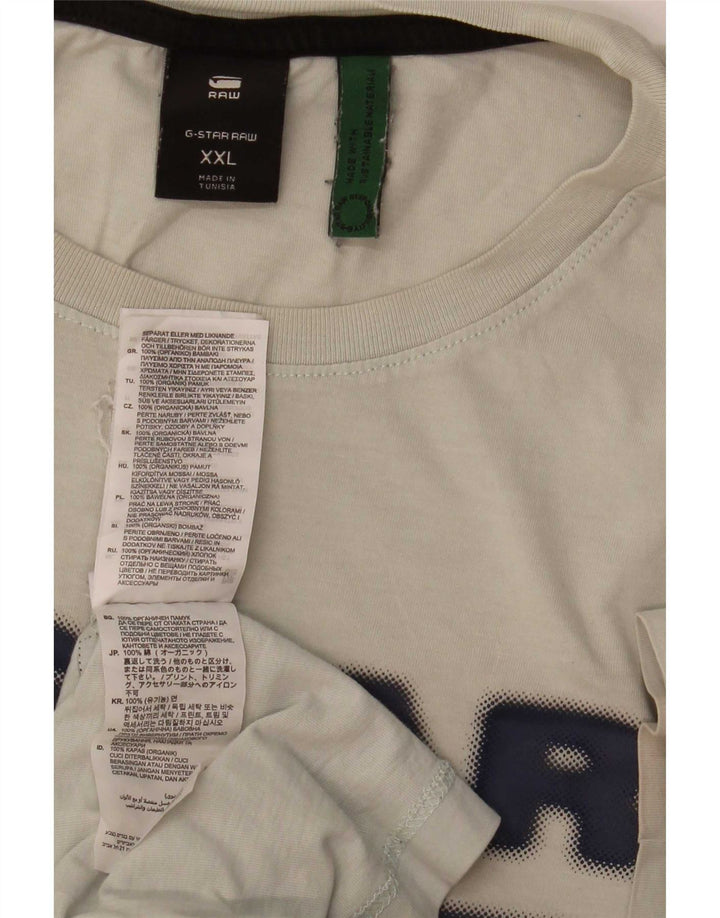 G-Star Camiseta gráfica para hombre Top 2XL Algodón gris