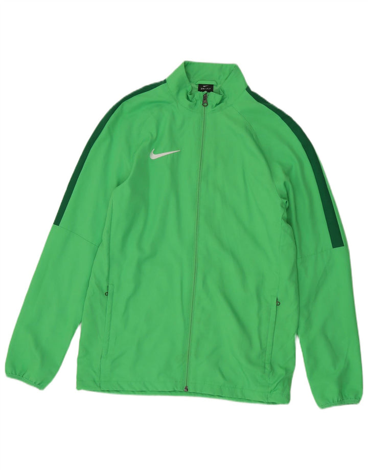 Nike - Chaqueta de chándal Dri Fit para hombre, color verde medio, poliéster con bloques de color