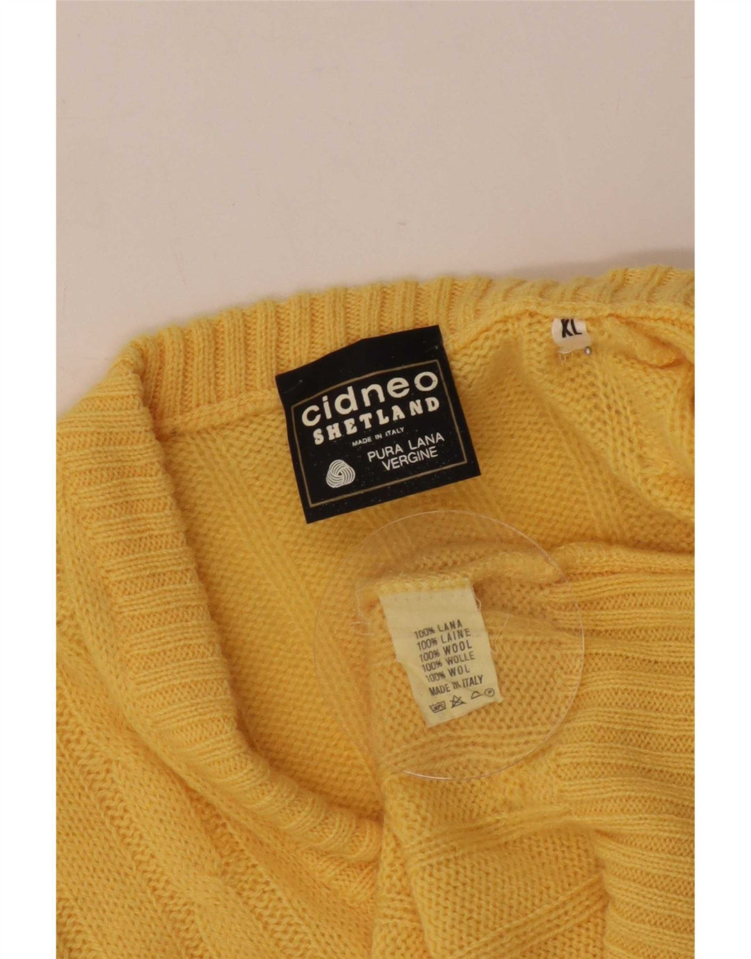 Shetland Chaleco Hombre Tank Top XL Lana Amarilla