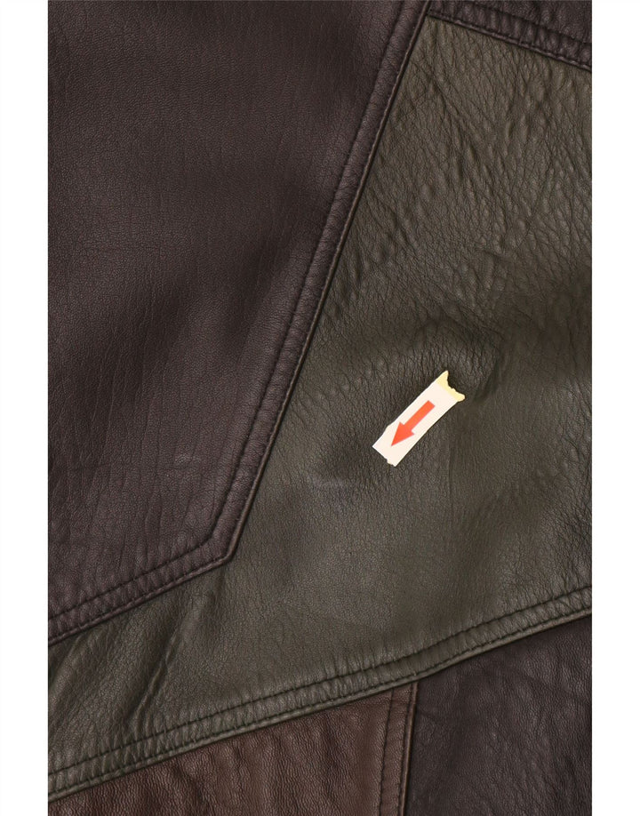 Asgard Chaqueta de cuero para hombre UK 44 2XL Bloque de color negro