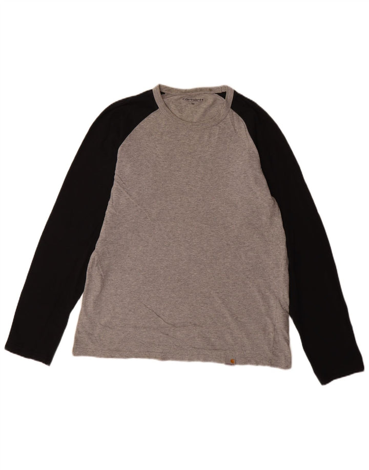 Carhartt Hombre Camiseta De Manga Larga De Algodón Color Block Gris Medio