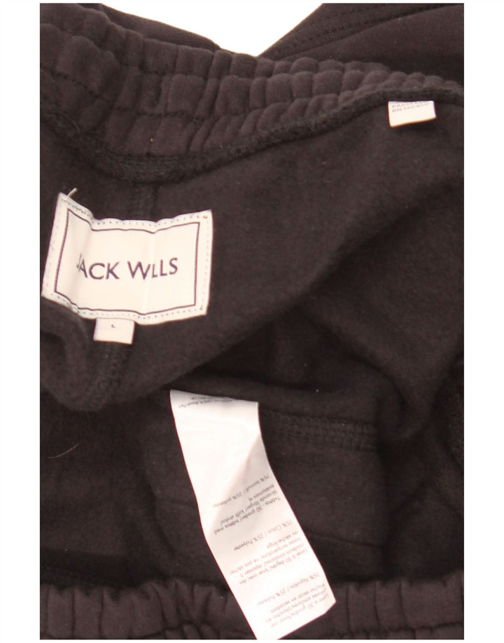 Jack Wills Pantalones cortos deportivos para hombre, tamaño grande, algodón negro