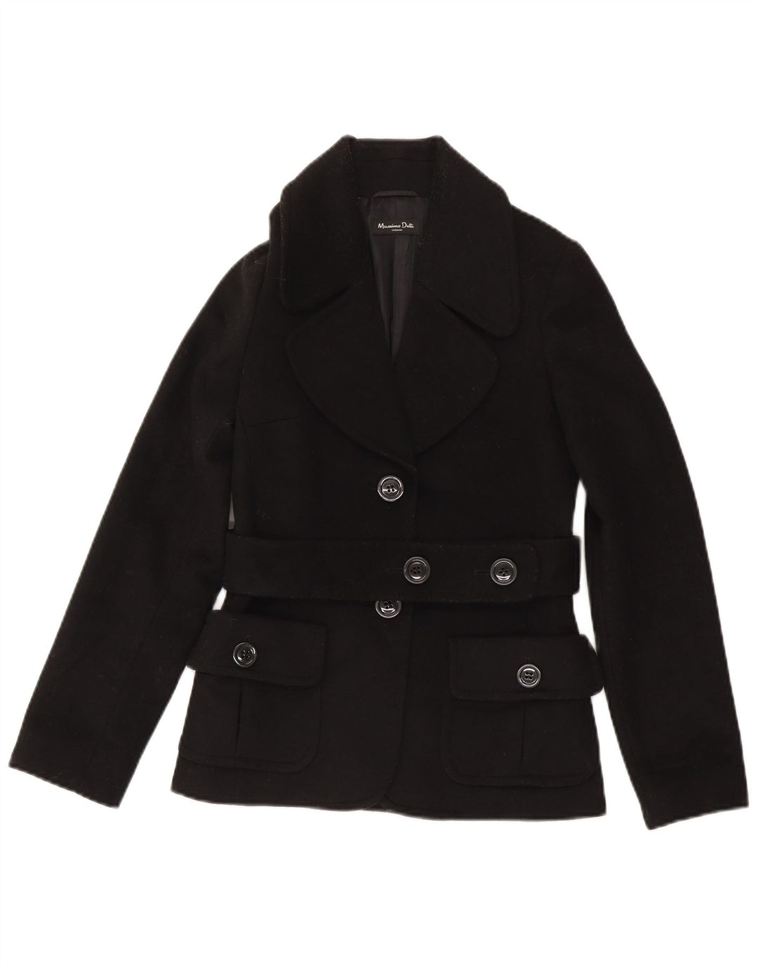 Massimo Dutti Chaqueta Blazer De 2 Botones Mujer EU 36 XS Lana Negra