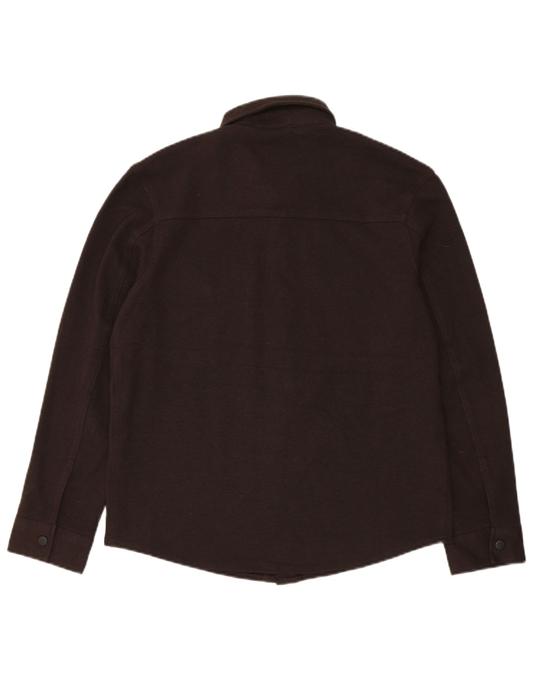 ZARA Hombre Camisa Franela Poliéster Marrón Medio