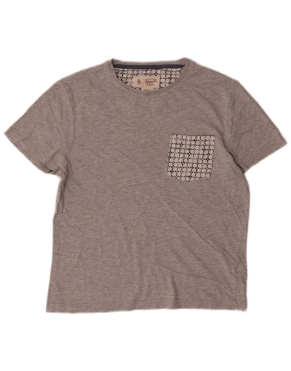 Camiseta Penguin Hombre Top Small Gris Algodón