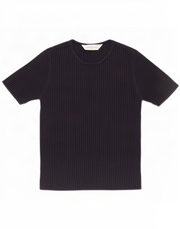 Marks & Spencer Camiseta St. Michael para Mujer Top UK 44 Mediano Seda Azul Marino