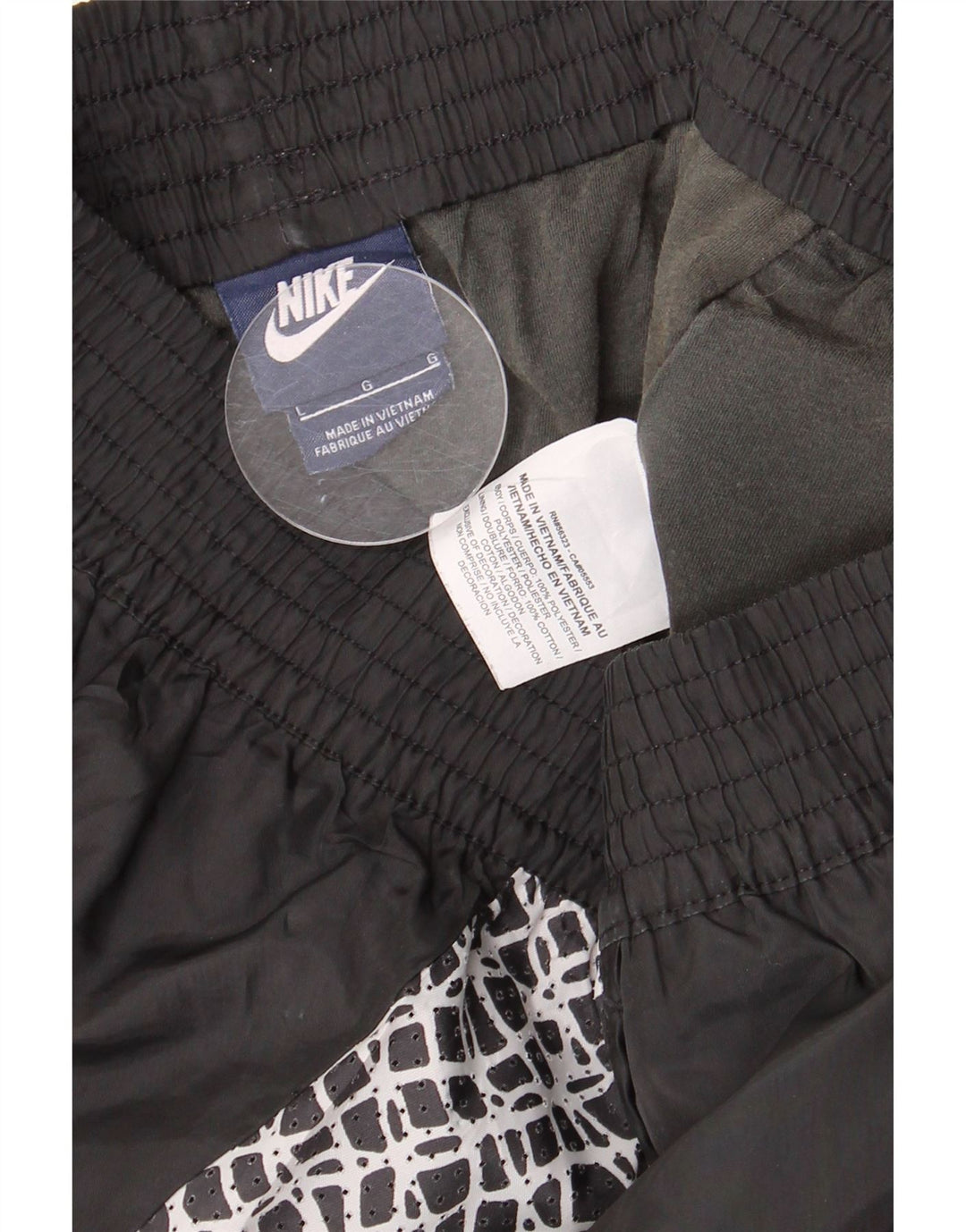 NIKE Pantalones cortos deportivos para mujer UK 44 Grande Negro Geométrico Poliéster