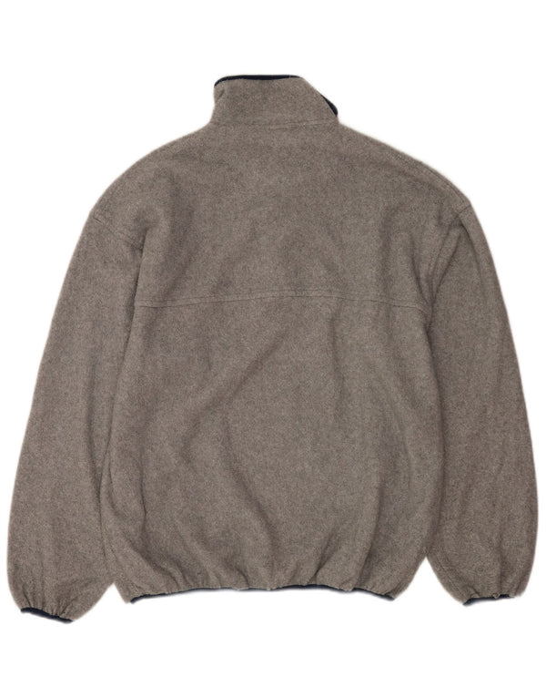 Reebok Jersey de forro polar con cuello y botones para hombre XL Poliéster gris