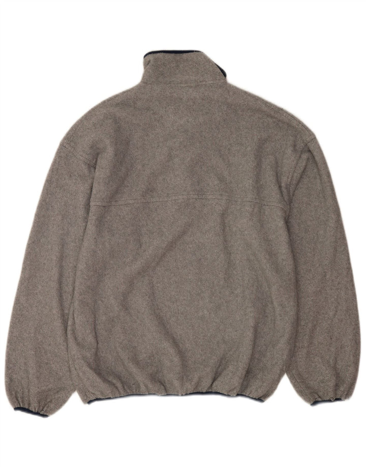 Reebok Jersey de forro polar con cuello y botones para hombre XL Poliéster gris
